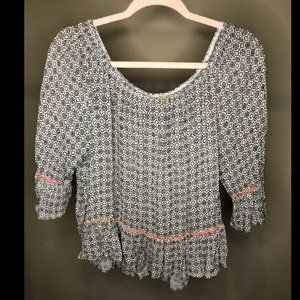 White and Black Blouse